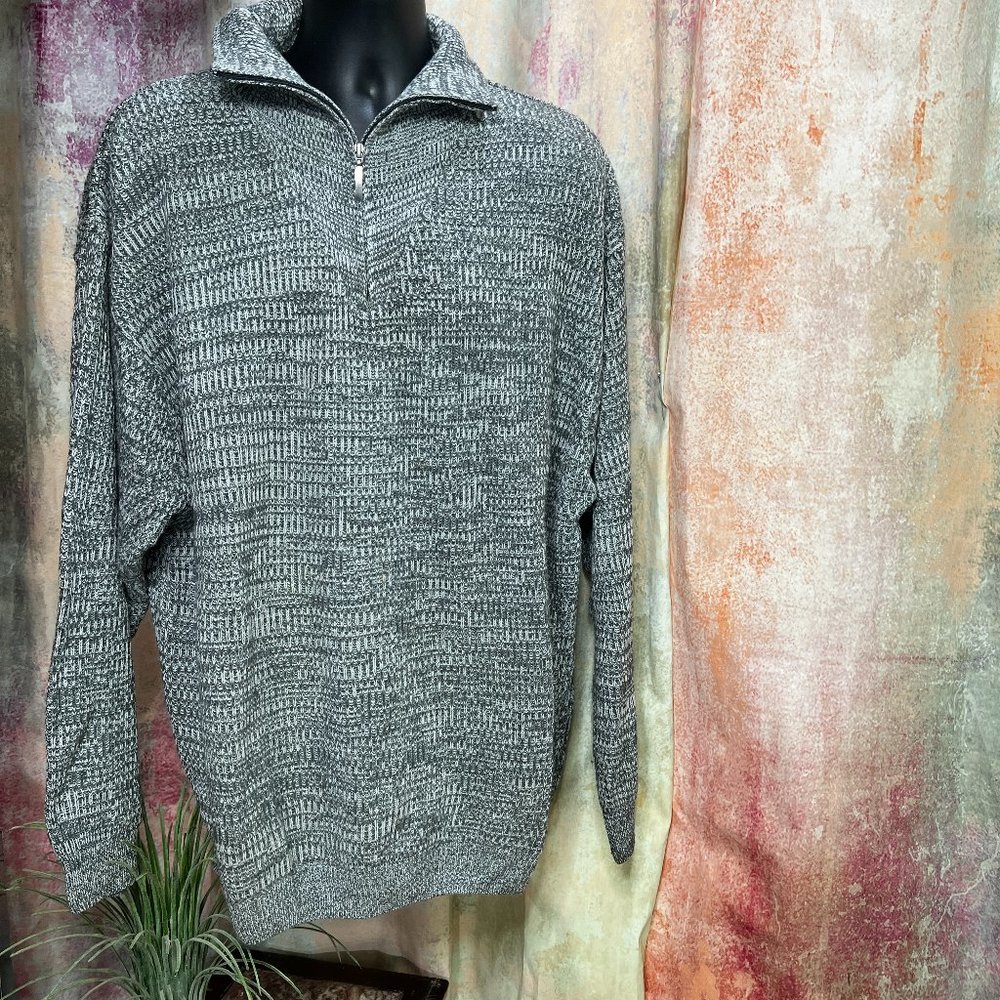 📌 Barisal Men Knitted Sweater with Zipper Heather Gray